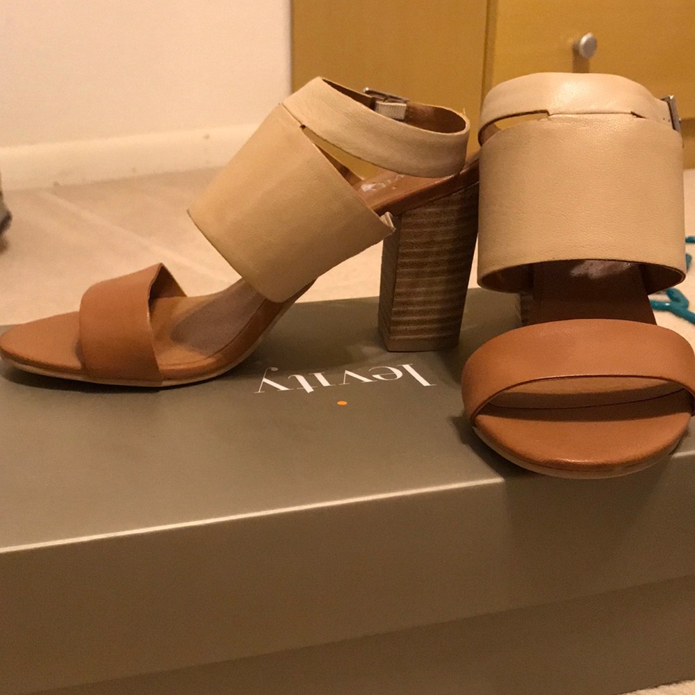 Nude block heels